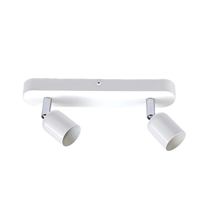LEDKIA LIGHTING Lampada Da Soffitto Orientabile Oasis - 2 Faretti Bianco Alluminio Per GU10 - Design Moderno