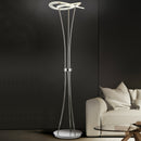 Oakland - Piantana moderna LED 25W dimmerabile, finitura acciaio