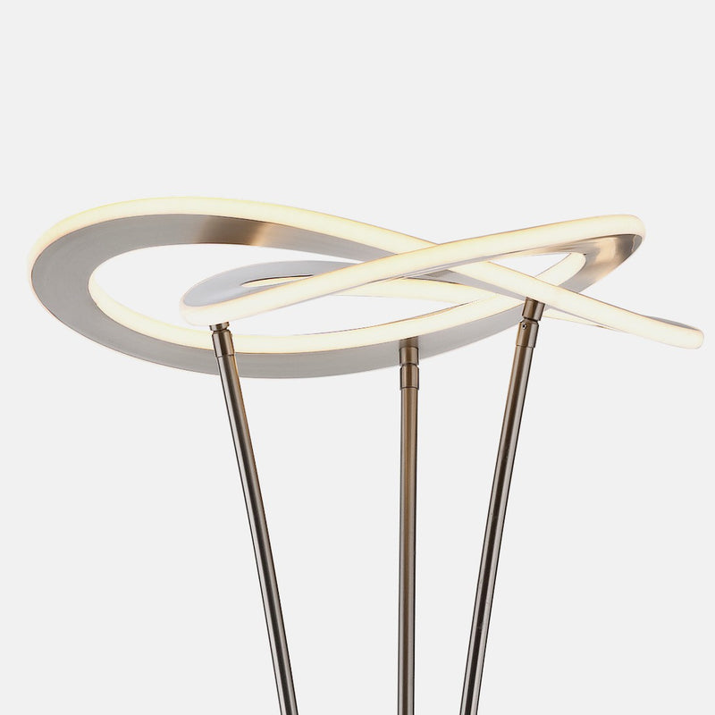 Oakland - Piantana moderna LED 25W dimmerabile, finitura acciaio