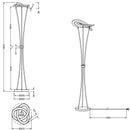 Oakland - Piantana moderna LED 25W dimmerabile, finitura acciaio