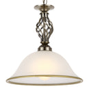 Odin - Lampadario classico a piatto Ø30cm, stile rustico con finitura ottone antichizzato