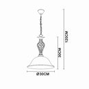 Odin - Lampadario classico a piatto Ø30cm, stile rustico con finitura ottone antichizzato