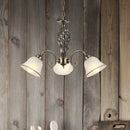 Odin - Lampadario classico elegante a 3 luci in ottone invecchiato