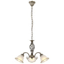 Odin - Lampadario classico elegante a 3 luci in ottone invecchiato