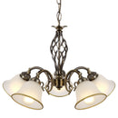 Odin - Lampadario classico elegante a 5 luci finitura ottone invecchiato