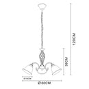 Odin - Lampadario classico elegante a 5 luci finitura ottone invecchiato