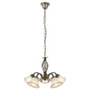 Odin - Lampadario classico elegante a 5 luci finitura ottone invecchiato