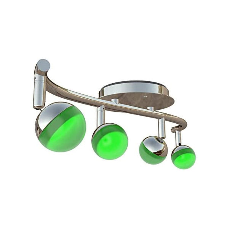 Olivine - Faretto cromato 4 luci LED RGB con telecomando, 5420060411830