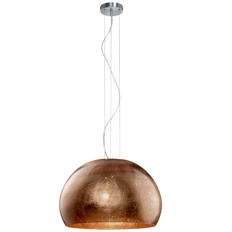 Ontario - Lampadario classico elegante in vetro finitura rame 51 cm