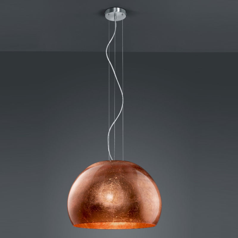 Ontario - Lampadario classico elegante in vetro finitura rame 51 cm