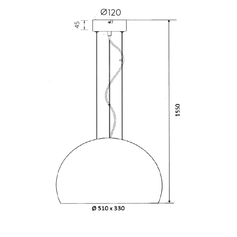 Ontario - Lampadario classico elegante in vetro finitura rame 51 cm