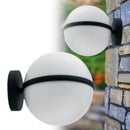applique da esterno Orbit moderna a sfera in plastica e metallo nero