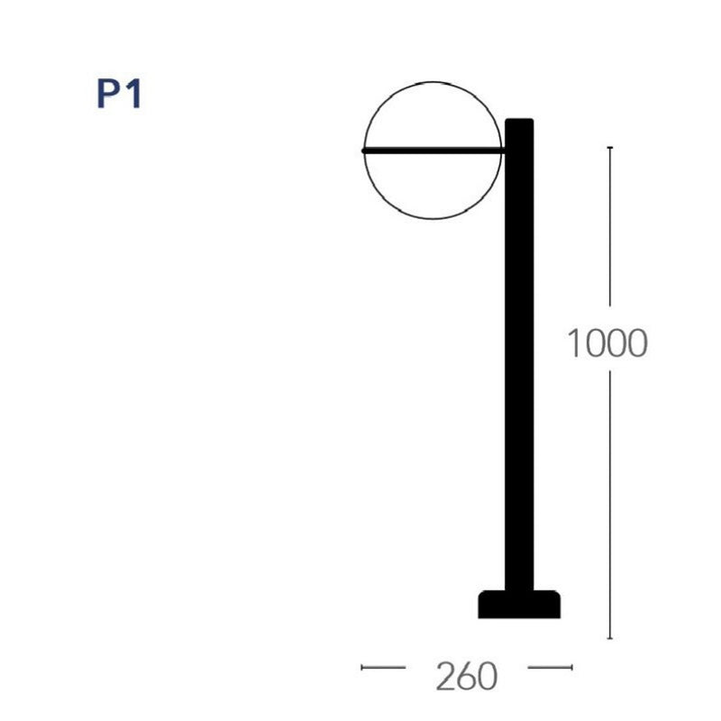 Orbit - Lampione da giardino moderno IP44, altezza 100cm