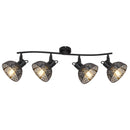 Pantalla - Barra 4 faretti orientabili rustica vintage in metallo ricamato