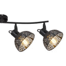 Pantalla - Barra 4 faretti orientabili rustica vintage in metallo ricamato