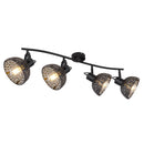 Pantalla - Barra 4 faretti orientabili rustica vintage in metallo ricamato