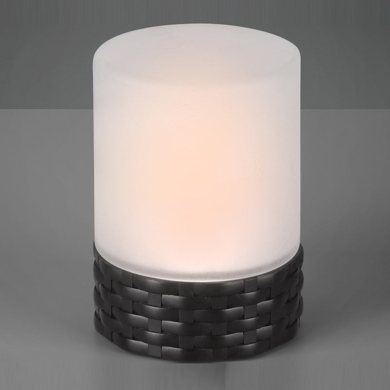 Parral R55166132 - Lampada LED a ricarica solare IP44 per esterni, LED effetto candela, base stile rattan