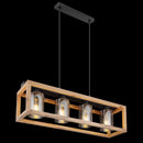 Pattay - Lampadario metallo nero e legno