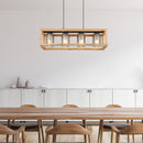 Pattay - Lampadario metallo nero e legno