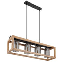 Pattay - Lampadario metallo nero e legno