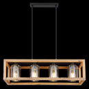 Pattay - Lampadario metallo nero e legno