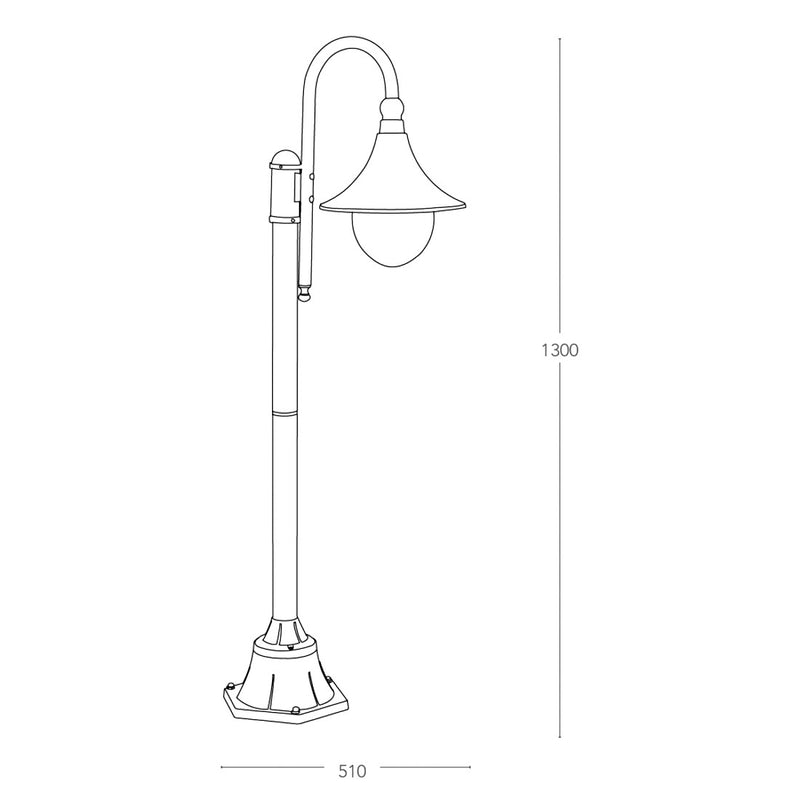 Pavia - Lampioncino moderno stile lampara marina, altezza 130cm, IP44