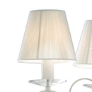 Lampadario bianco con struttura sinuosa e pendenti brillanti – EnlightenStore
