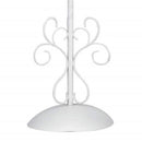 Lampada da terra elegante in metallo bianco con cristalli