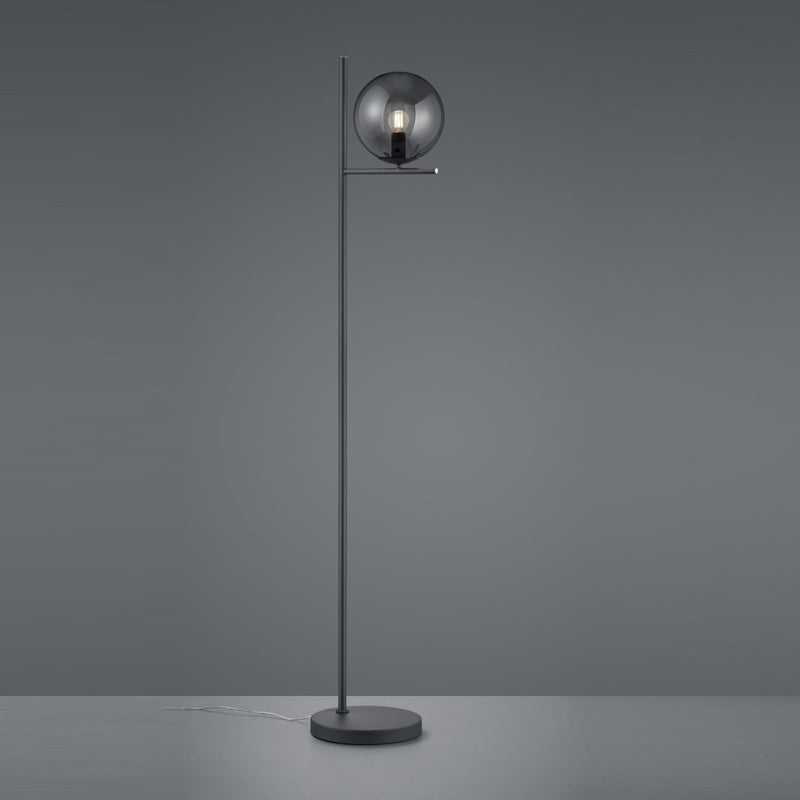 Piantana Pure in metallo antracite con vetri fumè