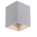 lampada da soffitto moderna in gesso bianco con forma a cubo 14 cm di altezza