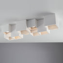plafoniera modulare in gesso bianco con 5 faretti GU10 orientabili