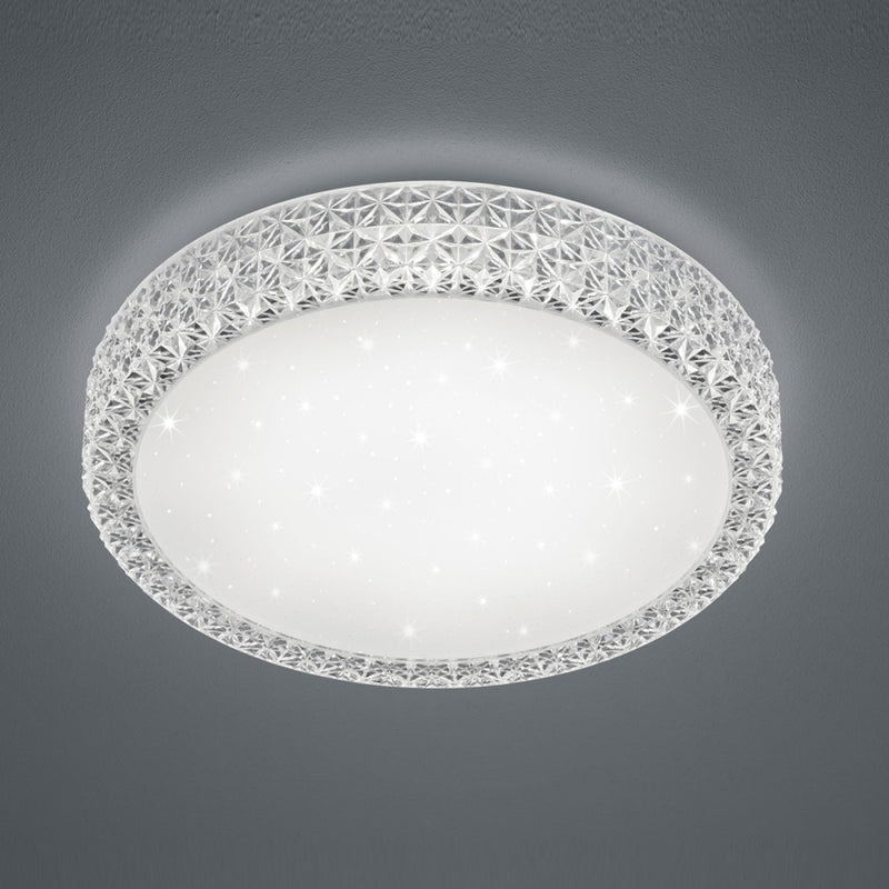 Plafoniera LED Ø40 cm effetto cristallo 21W luce calda