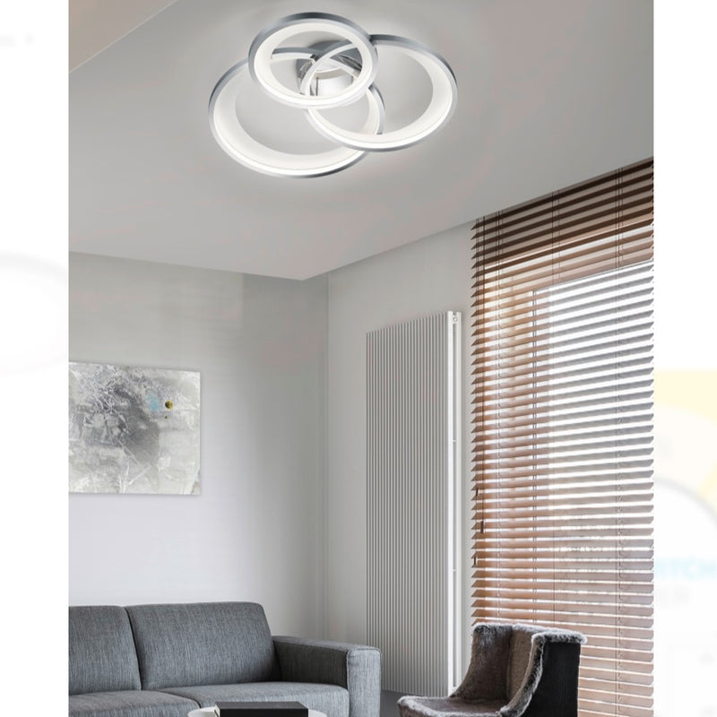Plafoniera LED Granada 36W 3 anelli cromo SwitchDimmer