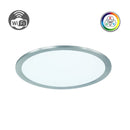 Plafoniera smart LED Griffin RGB e CCT con bordo acciaio