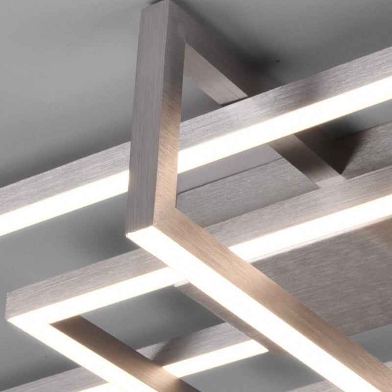 Plafoniera moderna LED acciaio 100x40x11 cm luce calda