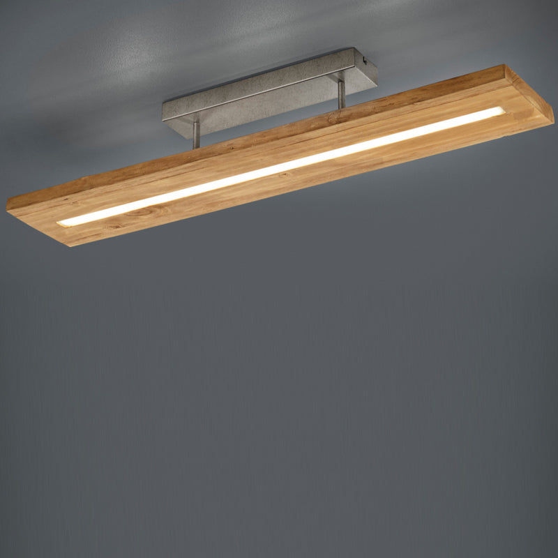 Lampada da soffitto Brad moderna in legno chiaro e metallo con luce calda 3000K
