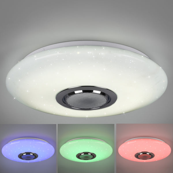 Plafoniera LED Musica Ø41 cm con cassa Bluetooth integrata