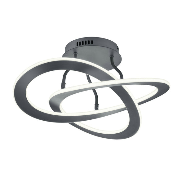 Plafoniera LED Oakland 40W grigio antracite Ø53cm