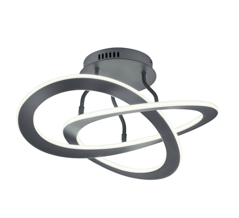 Plafoniera LED Oakland 40W grigio antracite Ø53cm