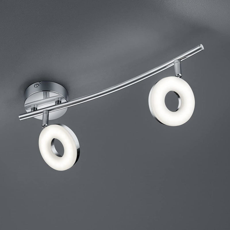 Lampada Rennes 2 luci design moderno cromo lucido