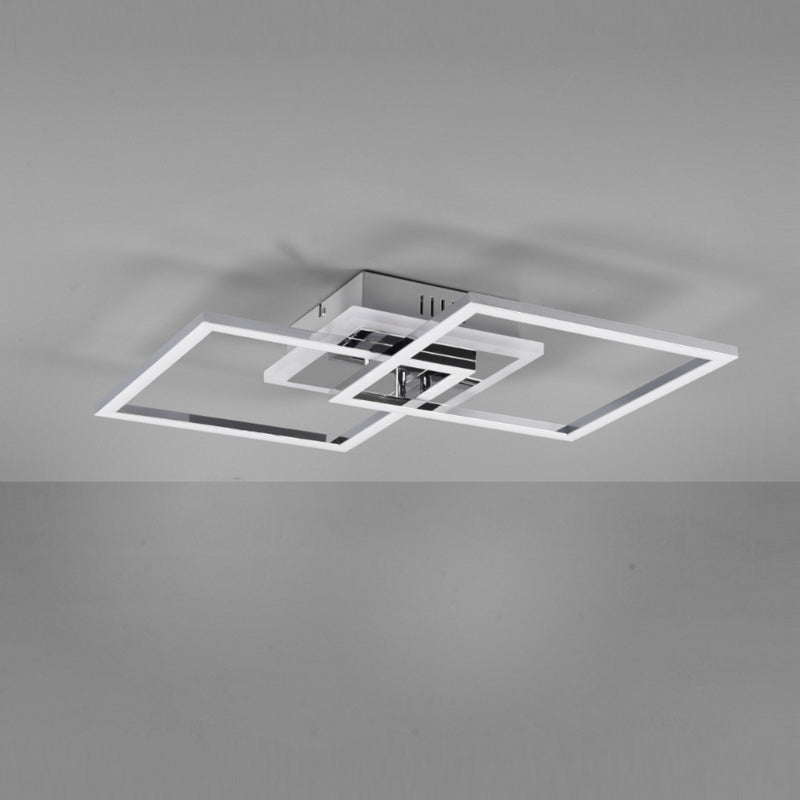 Plafoniera LED da soffitto 25W cromata luce naturale dimmerabile