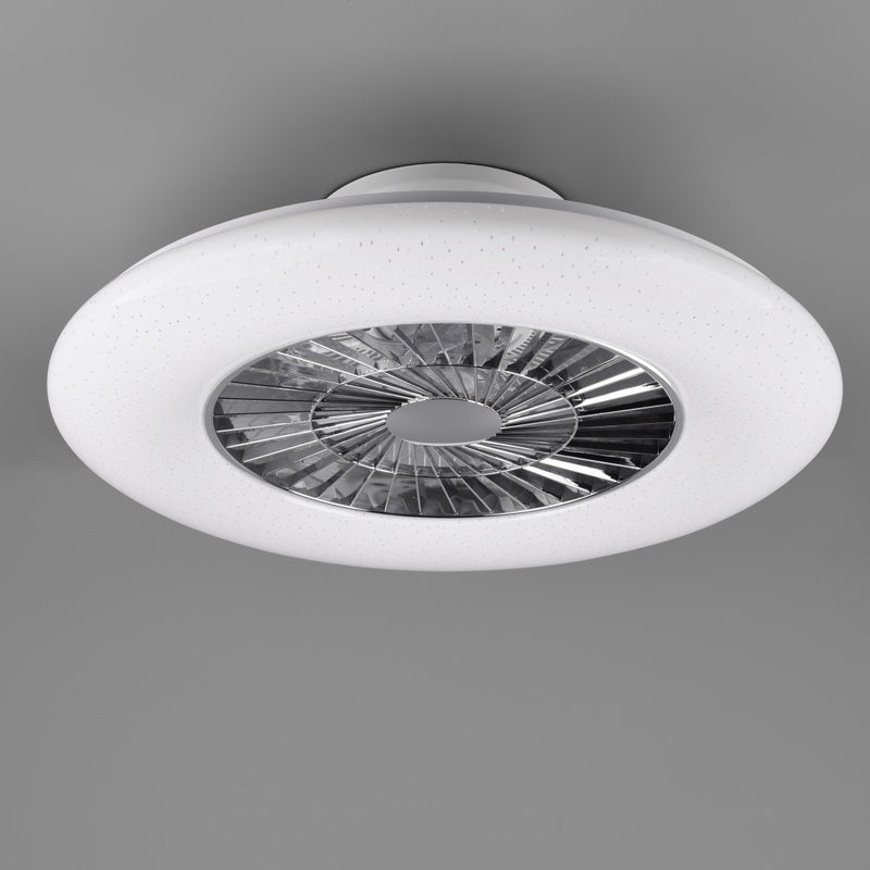 lampada da soffitto con effetto cielo stellato, luce notturna e ventilazione estate/inverno controllata da telecomando