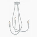 Plafoniera moderna Lover bianca a 3 luci con tubi flessibili modellabili in silicone bianco