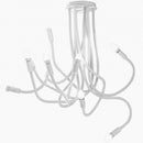 Plafoniera moderna Lover bianca a 9 luci con tubi flessibili modellabili in silicone bianco