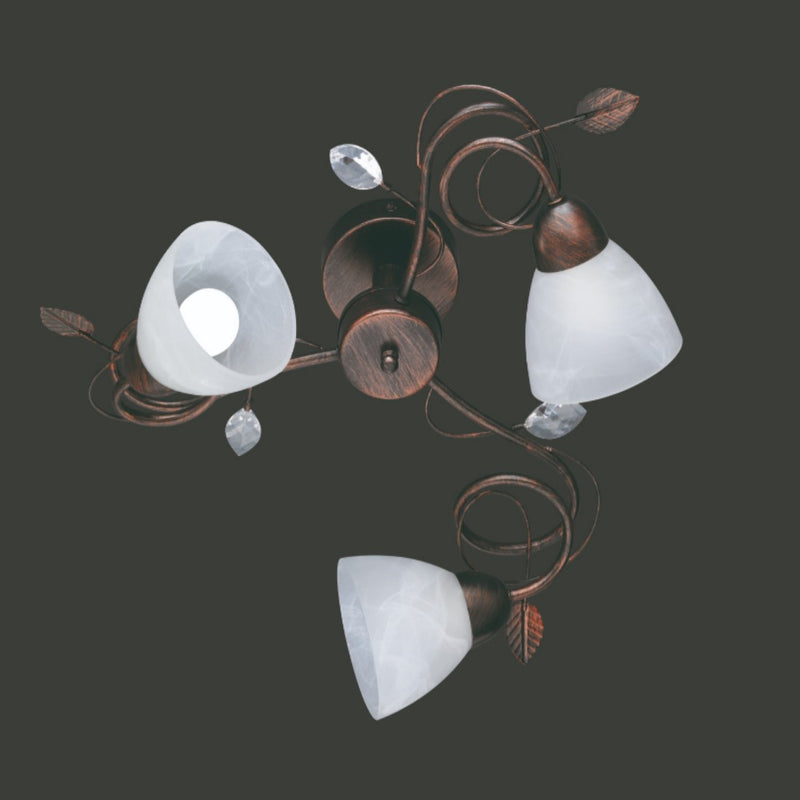 Lampada da soffitto rustica in stile arte povera con decoro floreale