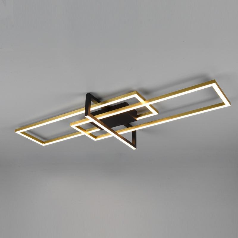 Plafoniera Salinas LED 34W nero oro SwitchDimmer 3000K