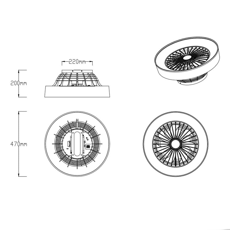 Faresund R62662111 | Plafoniera LED | Ventilatore da soffitto