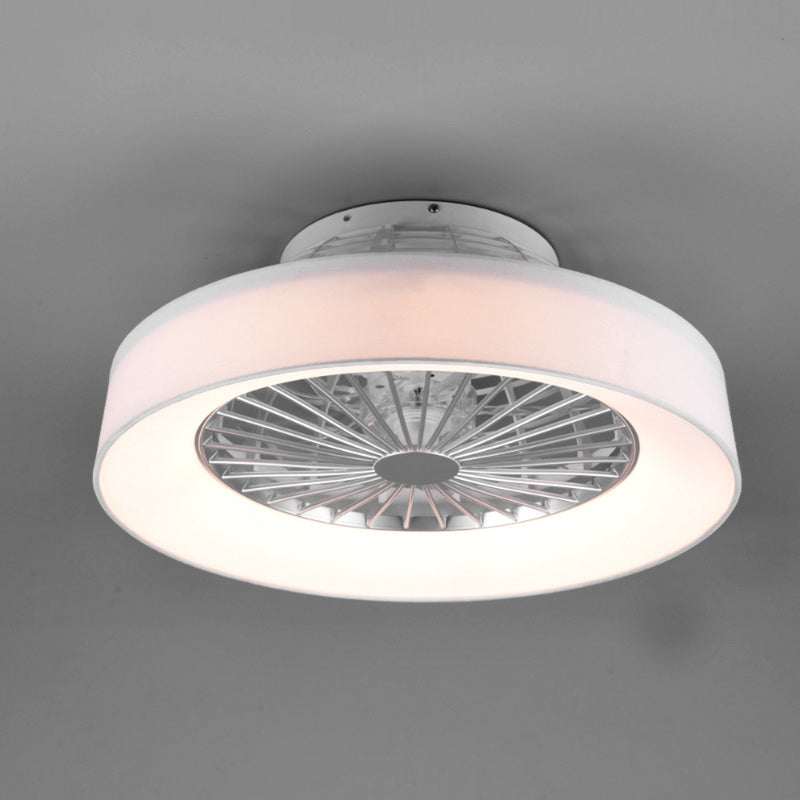 Plafoniera LED 30W RGB Ø 50cm  Ventilatore da soffitto tessuto bianco