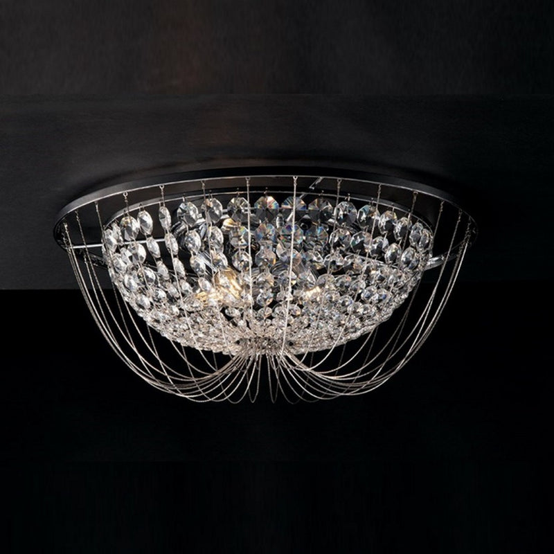 plafoniera vienna classica barocca in metallo cromo con cristalli k9 diametro 45 cm
