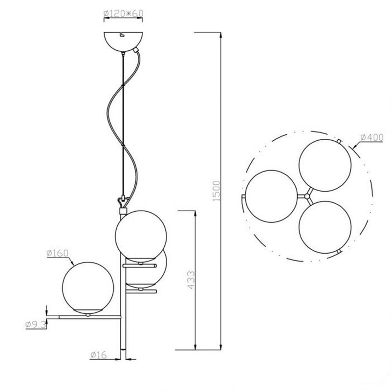 Pure 302000342 | Lampadario moderno contemporaneo | Trio Lighting